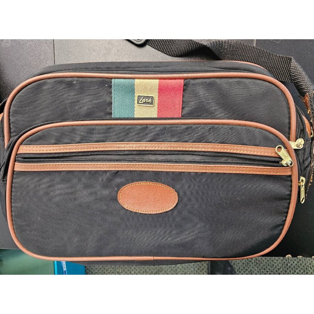 VTG Lark Expandable Carry On Tote 1990 Adjustable Strap Shoulder Bag Black 15"